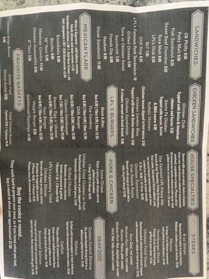 LPL’s Restaurant & Pub menu 2